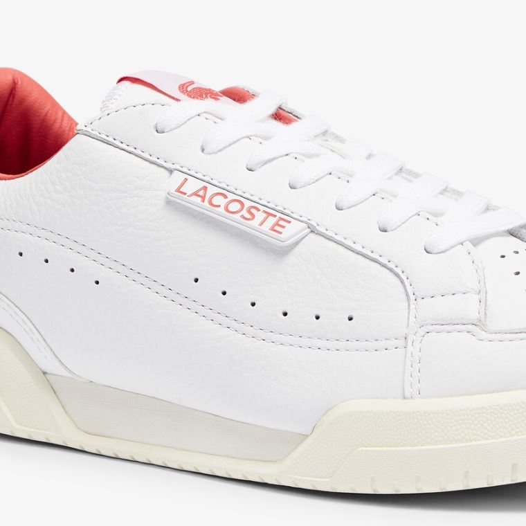 Lacoste Twin Serve Luxe Bőr Sneakers Fehér Bézs | w2LcyINi