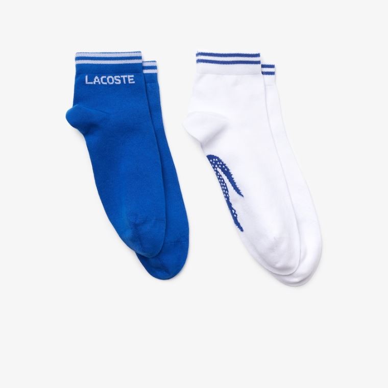 Lacoste Two-Pack Of SPORT Pamut Socks Kék Fehér | 1KbYK2jk