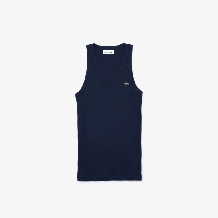 Lacoste Ujjatlan Scoopneck Top Sötétkék Kék | 99jmogcc