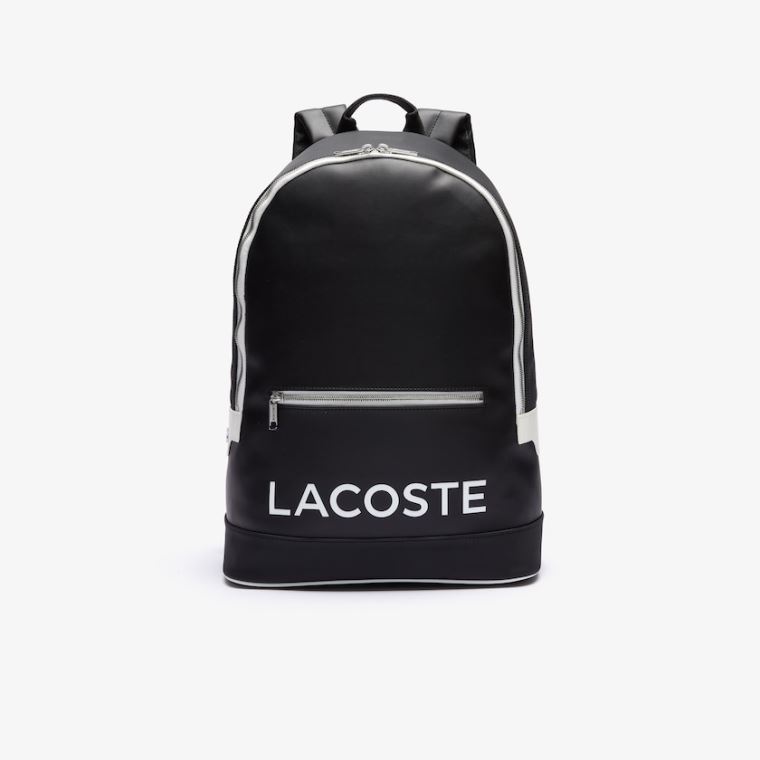 Lacoste Ultimum Coated Vászon Backpack Fekete | paktTAq9