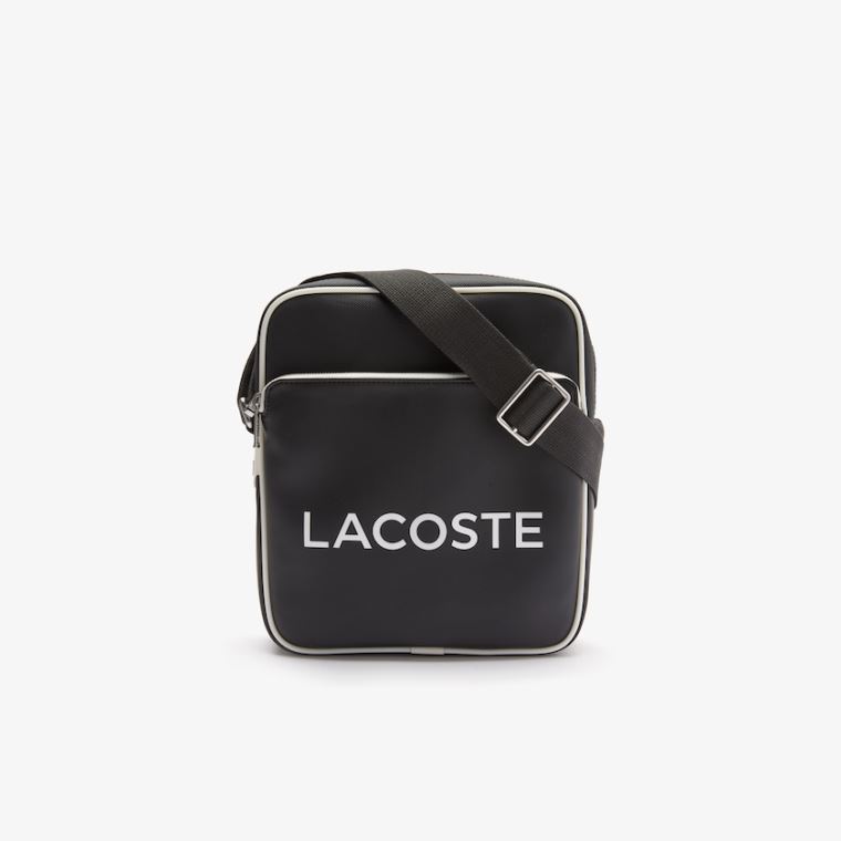 Lacoste Ultimum Coated Vászon Crossbody Bag Fekete | XuQpFGPj