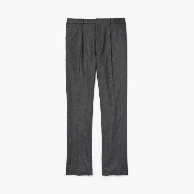 Lacoste Virgin Wool And Cashmere Blend Pleated Chino Pants Szürke Szürke | olqB3yxY