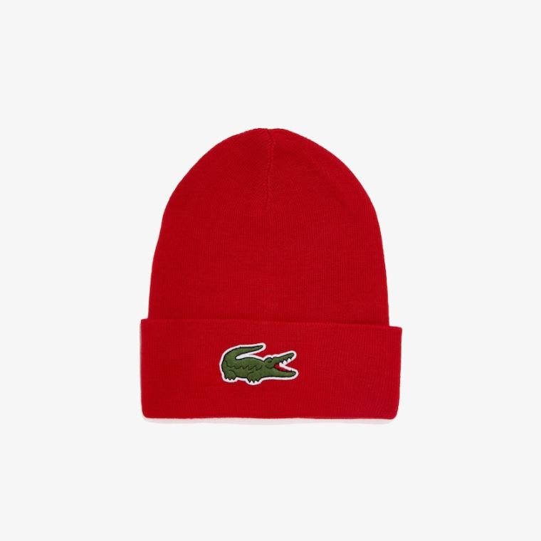 Lacoste Wool Blend Knit Cap Piros | BogKpQAD