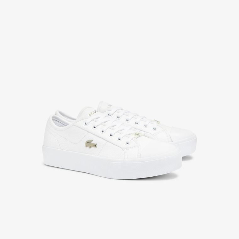 Lacoste Ziane Plus Grand Bőr Sneakers Fehér Fehér | G9KEy4RJ