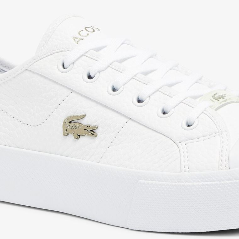 Lacoste Ziane Plus Grand Bőr Sneakers Fehér Fehér | G9KEy4RJ