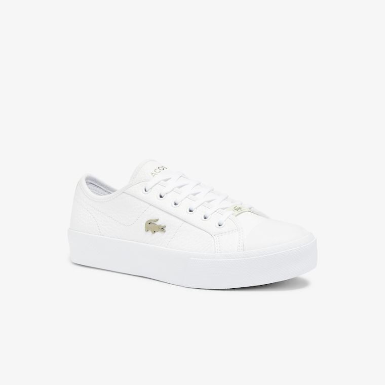 Lacoste Ziane Plus Grand Bőr Sneakers Fehér Fehér | G9KEy4RJ