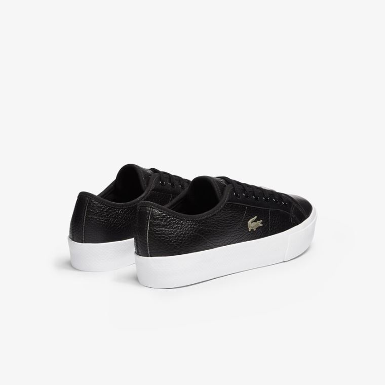 Lacoste Ziane Plus Grand Bőr Sneakers Fekete Fehér | VY6Trtny