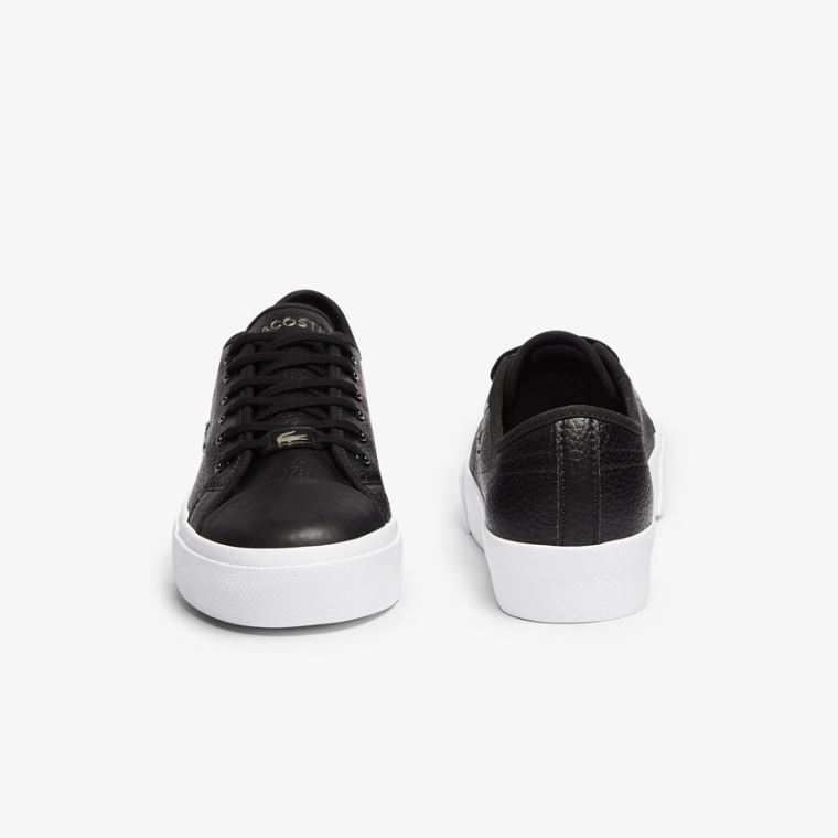 Lacoste Ziane Plus Grand Bőr Sneakers Fekete Fehér | VY6Trtny