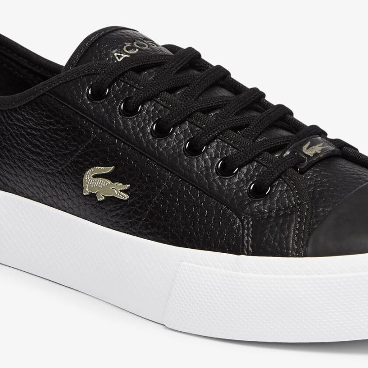 Lacoste Ziane Plus Grand Bőr Sneakers Fekete Fehér | VY6Trtny