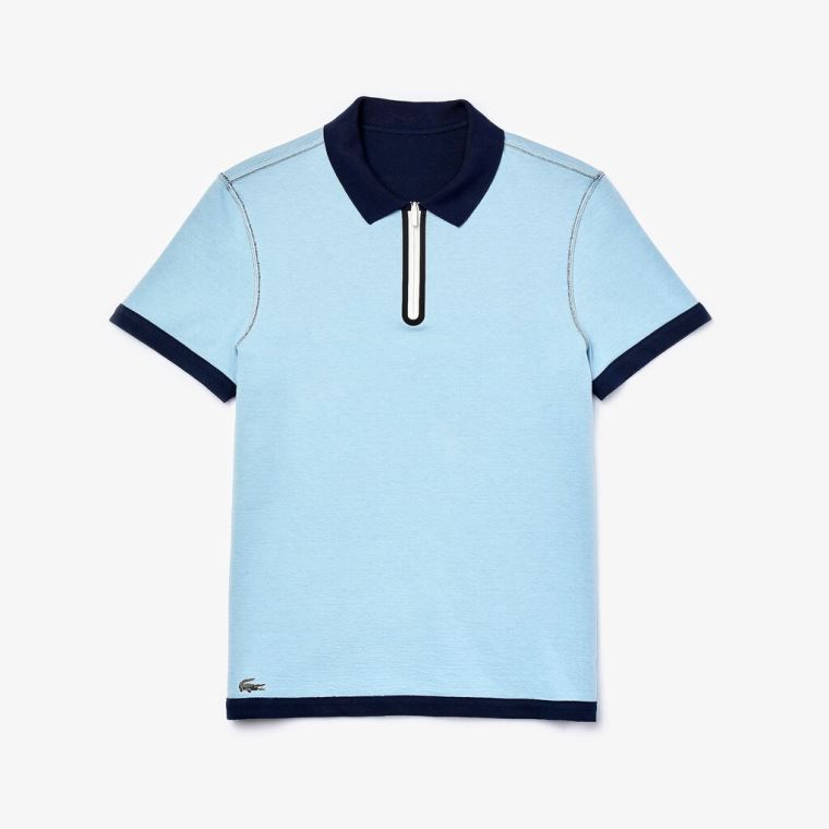 Lacoste Zippered Collar Regular Fit Reversible Piqué Polo Sötétkék Kék Kék | 9qPX699b