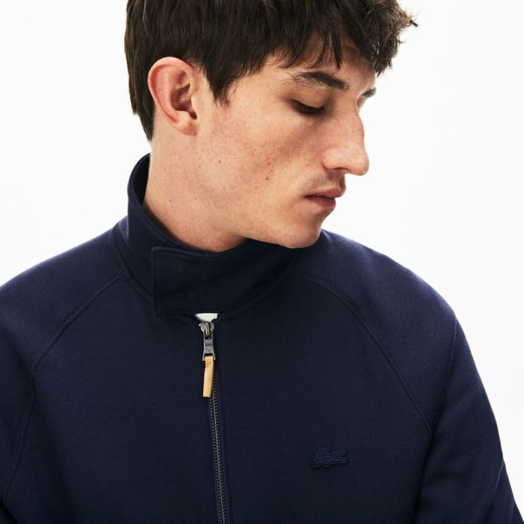 Lacoste Zippered Solid Sweatshirt Sötétkék Kék Khaki Zöld | HblZdhZh