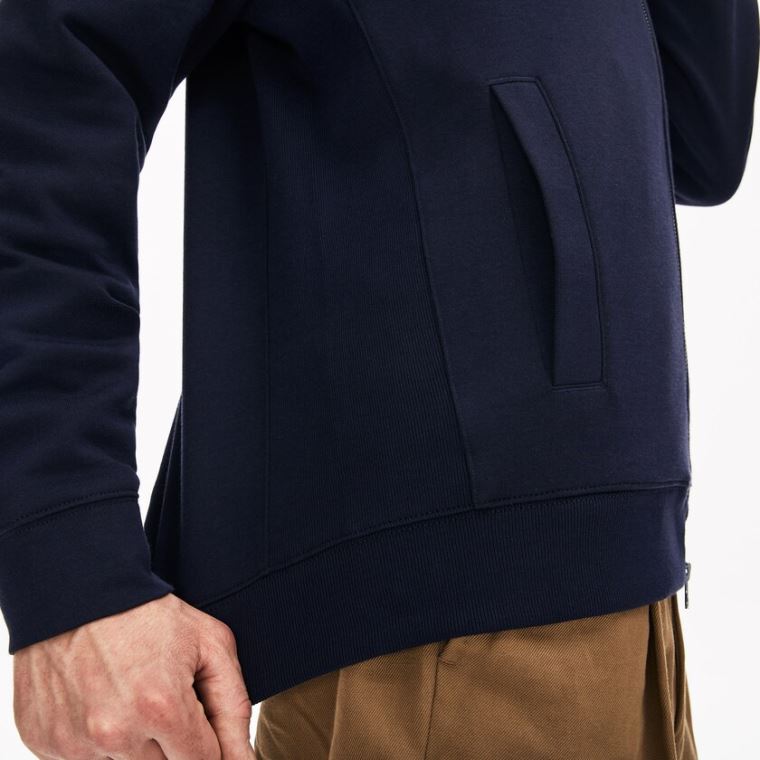 Lacoste Zippered Solid Sweatshirt Sötétkék Kék Khaki Zöld | HblZdhZh