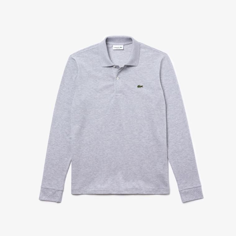 Lacoste classic fit long-sleeve Polo Shirt in marl petit piqué Szürke | 0w3iNogM