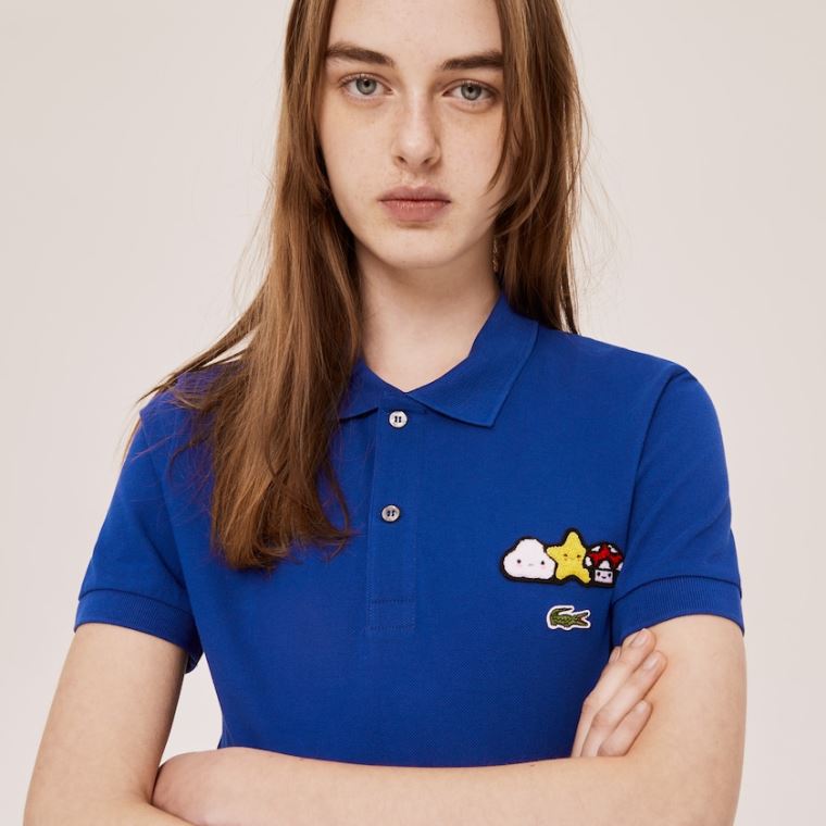 Lacoste x FriendsWithYou Design Classic Fit Polo Shirt Kék | Of5jBRix