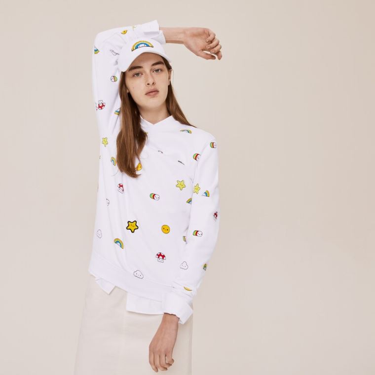 Lacoste x FriendsWithYou Design Sweatshirt Fehér | BpfFwRrW