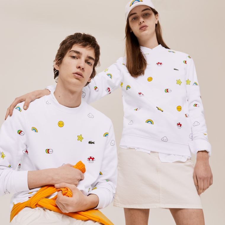 Lacoste x FriendsWithYou Design Sweatshirt Fehér | BpfFwRrW