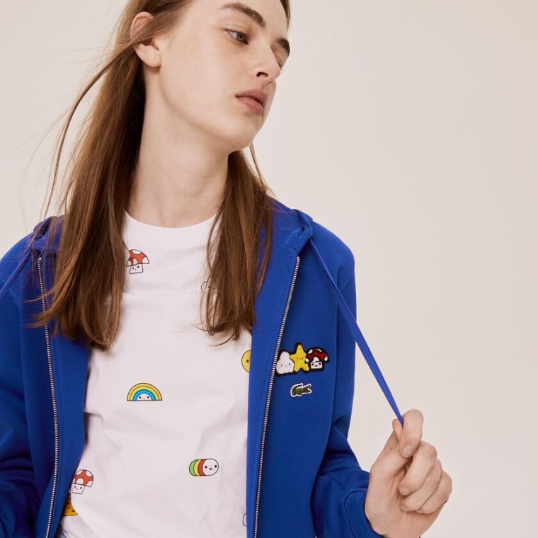 Lacoste x FriendsWithYou Design Zippered Jacket Kék | QkyCSLcV