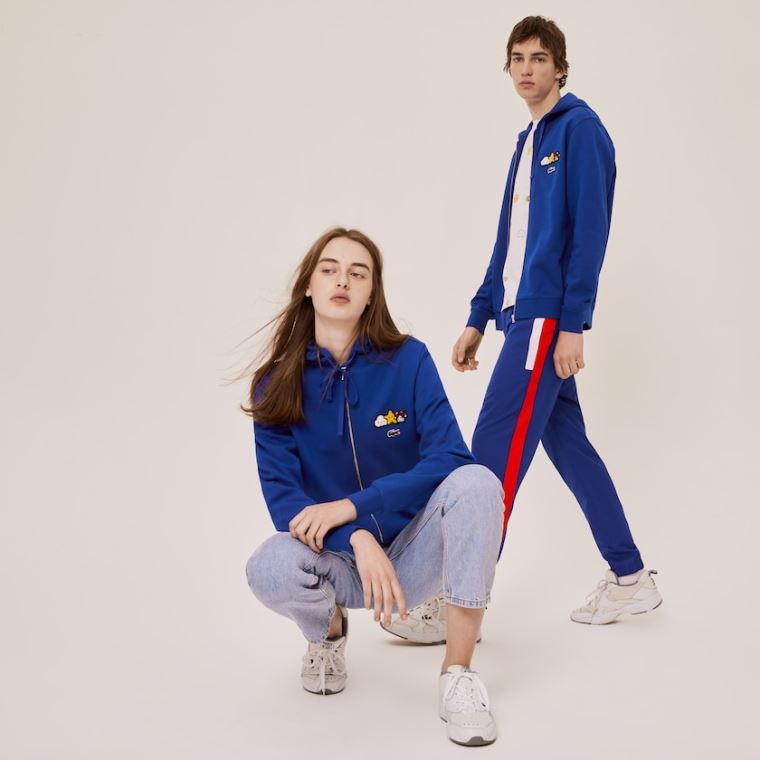 Lacoste x FriendsWithYou Design Zippered Jacket Kék | QkyCSLcV