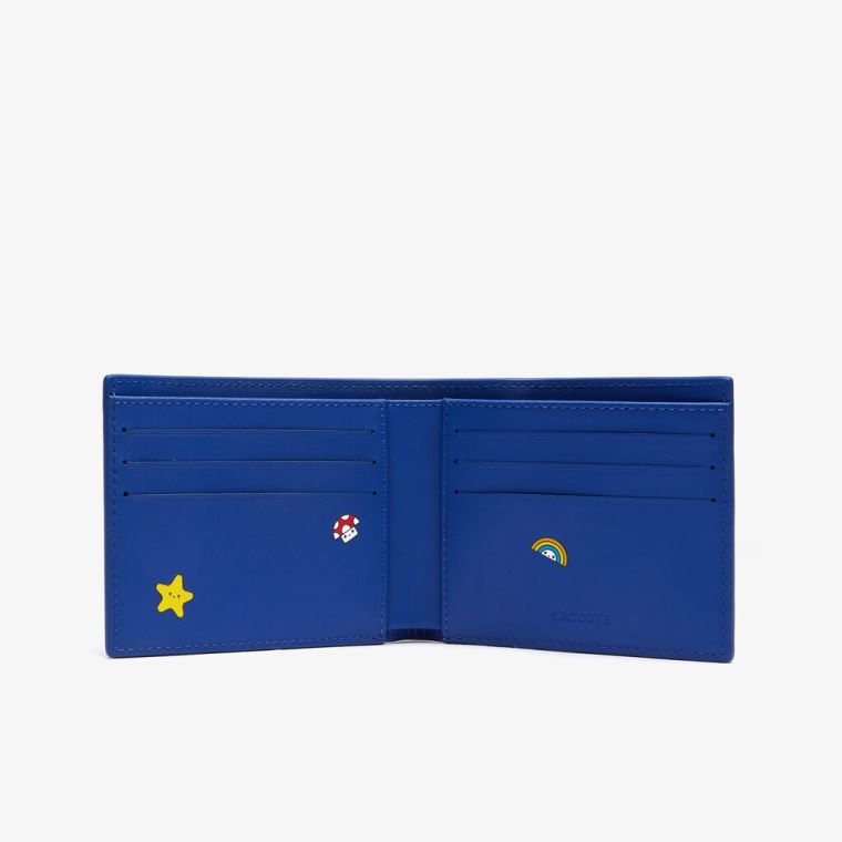 Lacoste x FriendsWithYou Fun Printed Bőr Wallet Kék | hMVjWkVZ