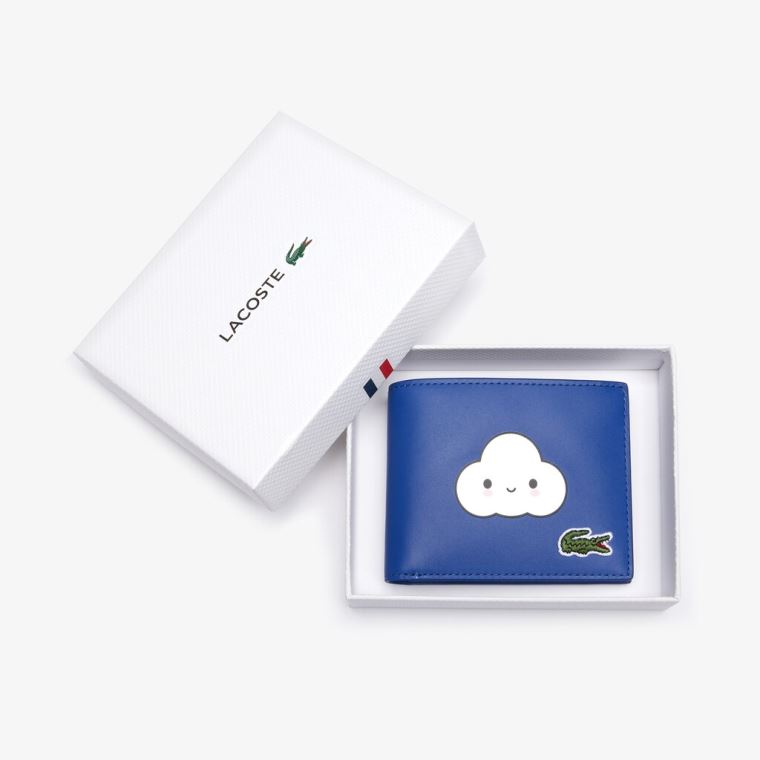 Lacoste x FriendsWithYou Fun Printed Bőr Wallet Kék | hMVjWkVZ