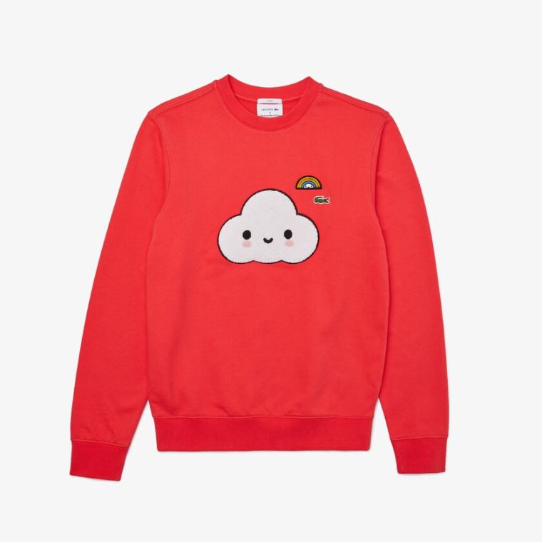 Lacoste x FriendsWithYou Print Sweatshirt Piros | reU7WkbB