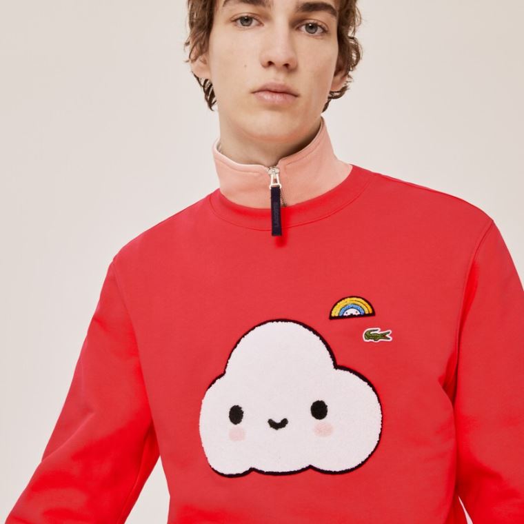 Lacoste x FriendsWithYou Print Sweatshirt Piros | reU7WkbB