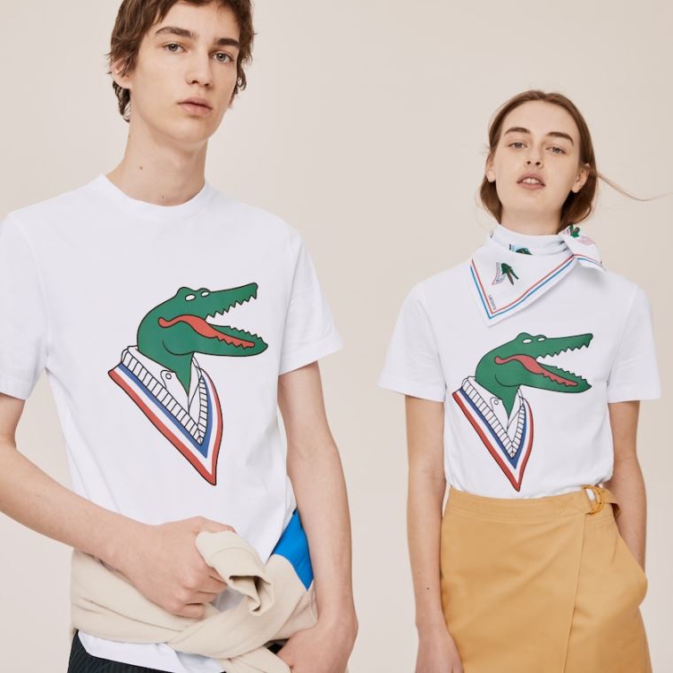 Lacoste x Jean-Michel Tixier Graphic T-shirt Fehér Piros | DazXwrgo