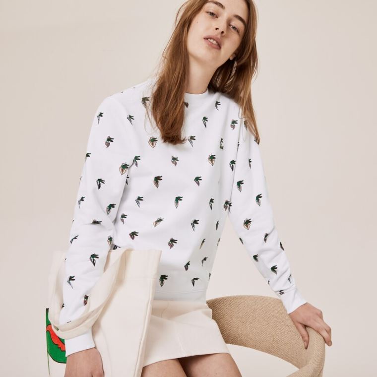 Lacoste x Jean-Michel Tixier Print Sweatshirt Fehér | avUVN62q