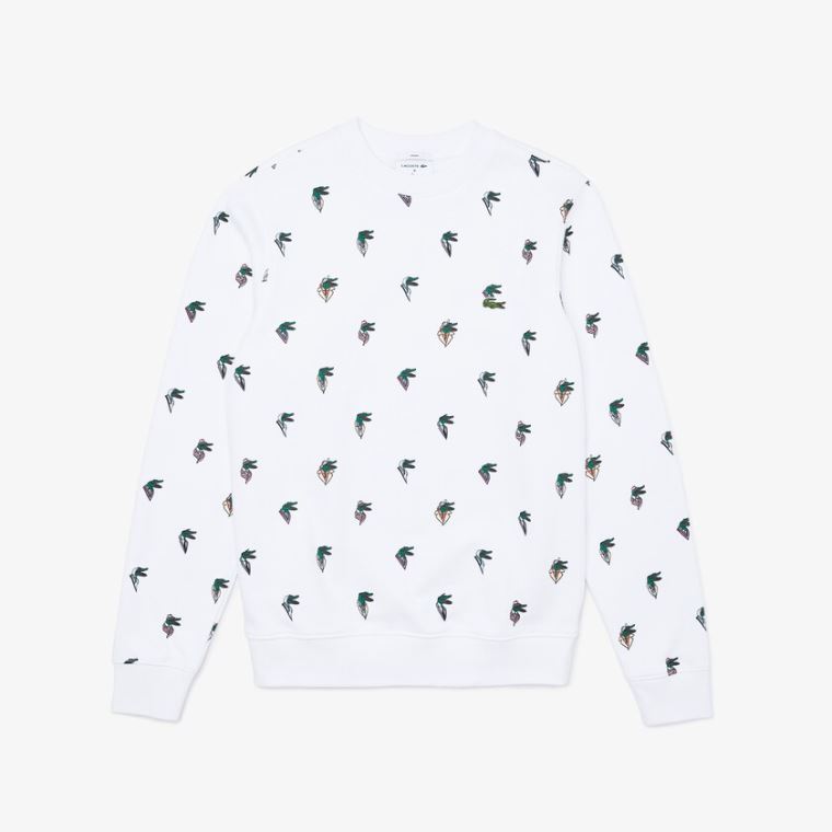 Lacoste x Jean-Michel Tixier Print Sweatshirt Fehér | avUVN62q