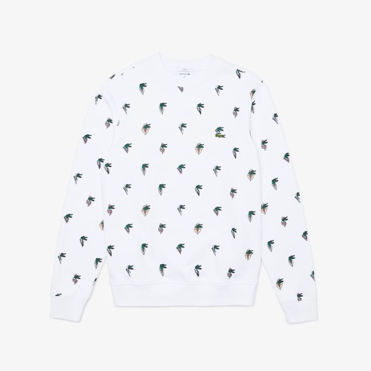 Lacoste x Jean-Michel Tixier Print Sweatshirt Fehér | pzVRgngw