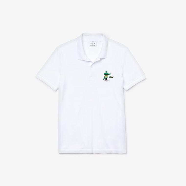 Lacoste x Jeremyville Design Classic Fit Polo Shirt Fehér | 1aEHt2h4