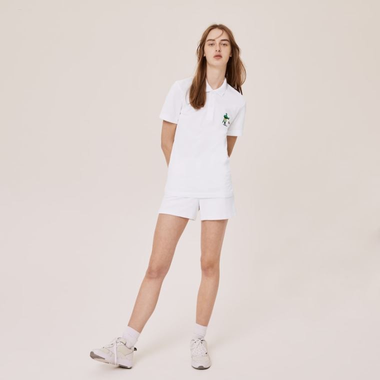 Lacoste x Jeremyville Design Classic Fit Polo Shirt Fehér | 1aEHt2h4