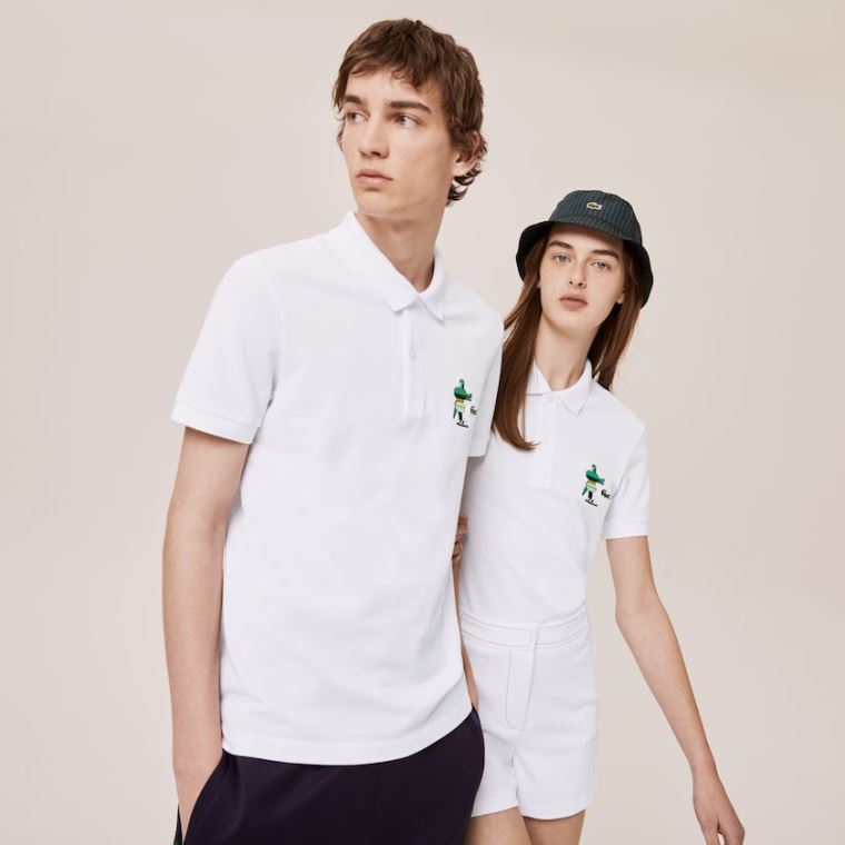 Lacoste x Jeremyville Design Classic Fit Polo Shirt Fehér | 1aEHt2h4