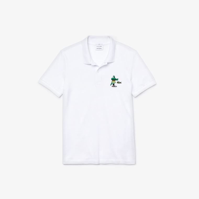 Lacoste x Jeremyville Design Classic Fit Polo Shirt Fehér | m3UYLzAi