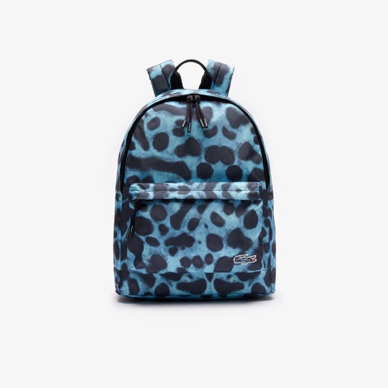 Lacoste x National Geographic Animal Print Backpack Kék Fekete | GCSz9WSP