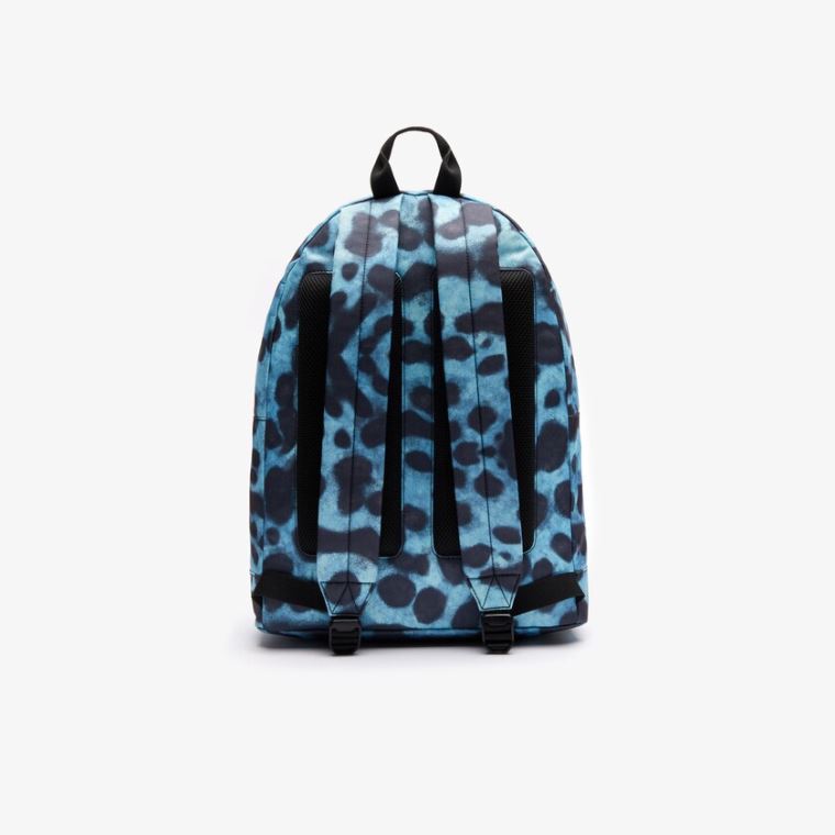 Lacoste x National Geographic Animal Print Backpack Kék Fekete | GCSz9WSP