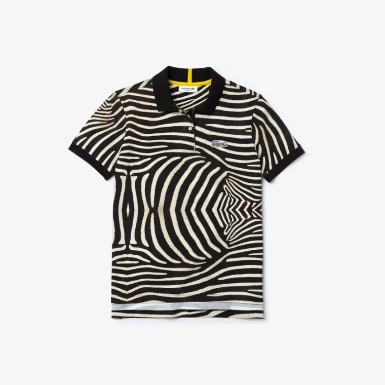 Lacoste x National Geographic Animal Print Piqué Polo Shirt Fehér | gmfk3Z2g