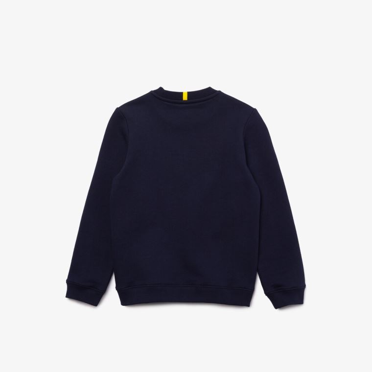 Lacoste x National Geographic Fleece Sweatshirt Sötétkék Kék Fehér | wwit8lr8