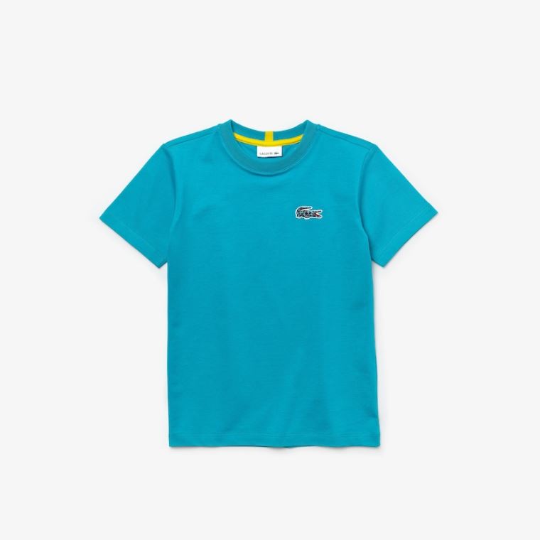 Lacoste x National Geographic Pamut T-shirt Kék Fehér | S2uzvUI9