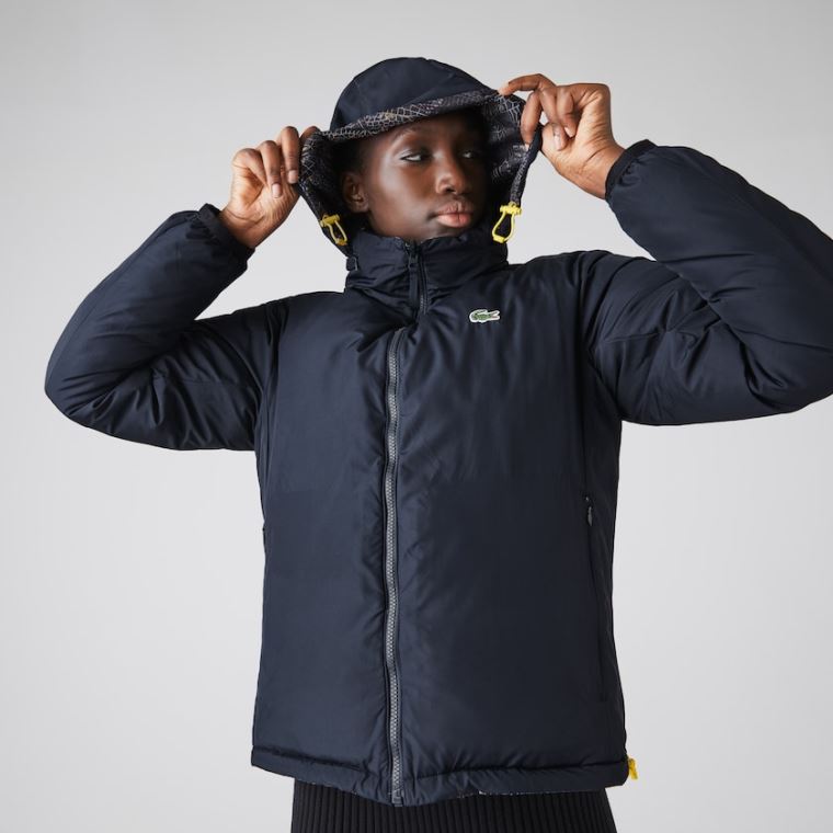 Lacoste x National Geographic Print Quilted Jacket Fehér Sötétkék Kék | 2Sh1qi4S