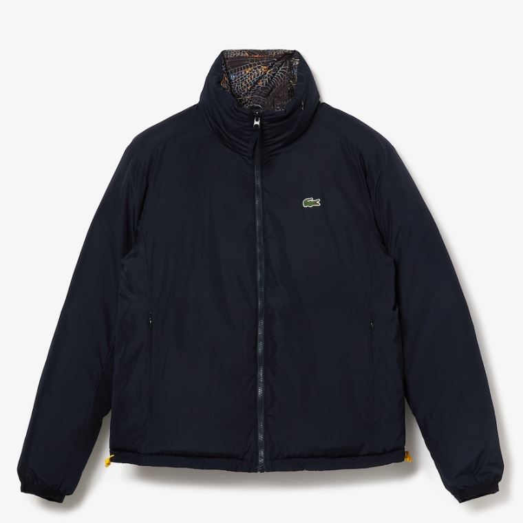 Lacoste x National Geographic Print Quilted Jacket Fehér Sötétkék Kék | 2Sh1qi4S