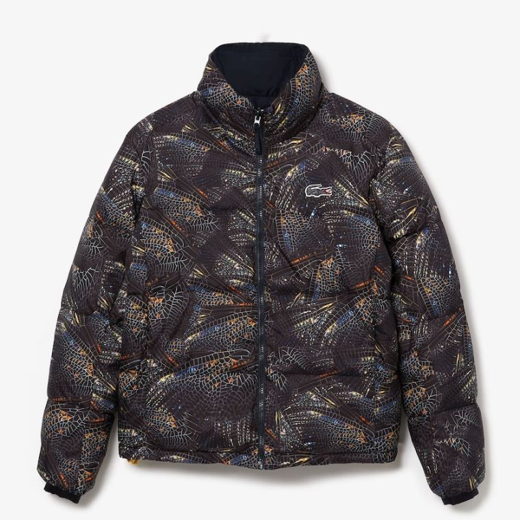 Lacoste x National Geographic Print Quilted Jacket Fehér Sötétkék Kék | 2Sh1qi4S