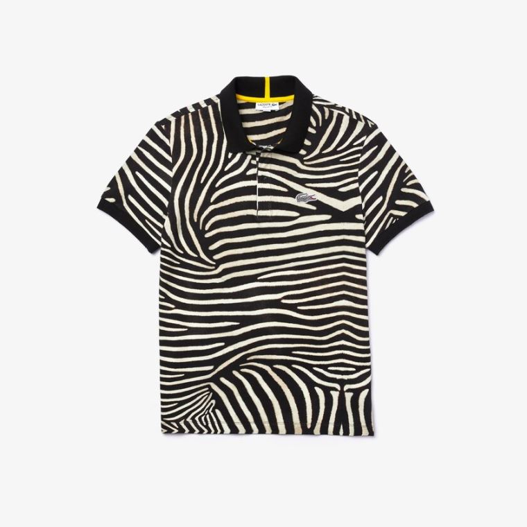 Lacoste x National Geographic Regular Fit Print Pamut Polo Shirt Fehér | AWgh3Rf8