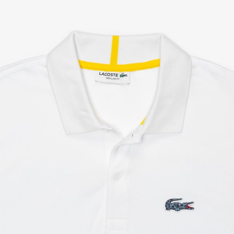 Lacoste x National Geographic Regular Fit Organic Pamut Polo Shirt Fehér | epx7HqoX