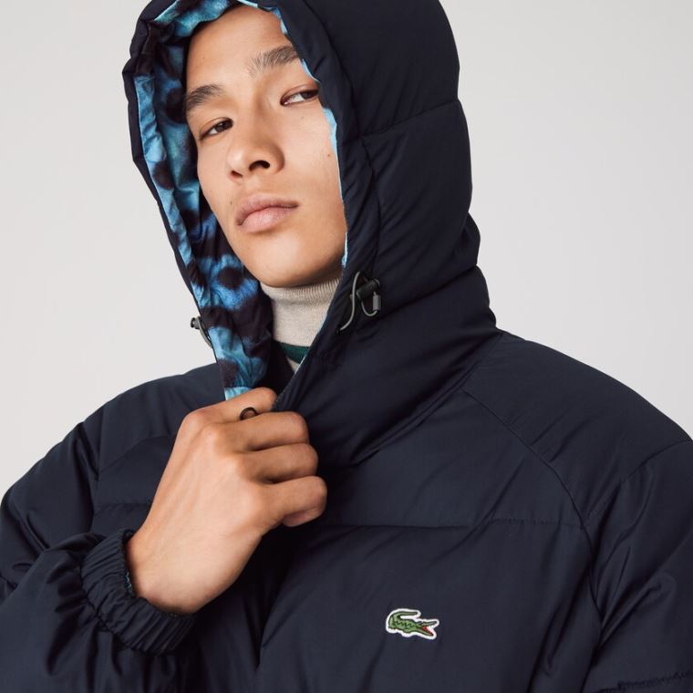 Lacoste x National Geographic Reversible Quilted Zip Jacket Fehér Sötétkék Kék | m1nMx4rM