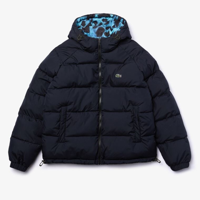 Lacoste x National Geographic Reversible Quilted Zip Jacket Fehér Sötétkék Kék | m1nMx4rM