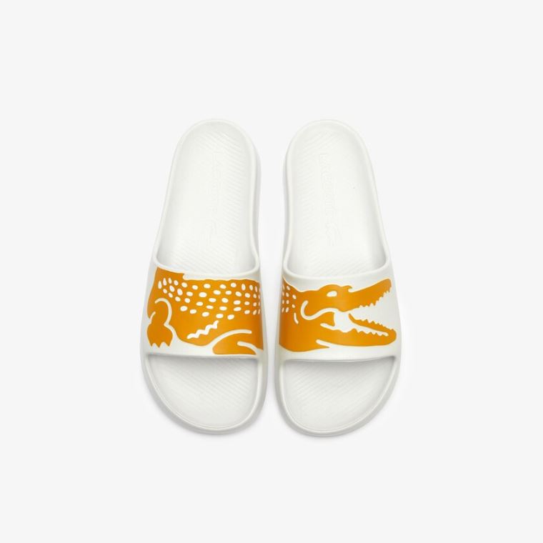 Lacoste x Ricky Regal Szintetikus Crocodile Slides Fehér Sárga | 06OrvGQL