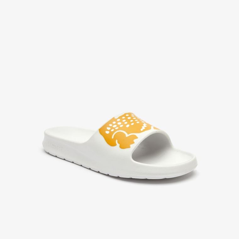 Lacoste x Ricky Regal Szintetikus Crocodile Slides Fehér Sárga | 06OrvGQL