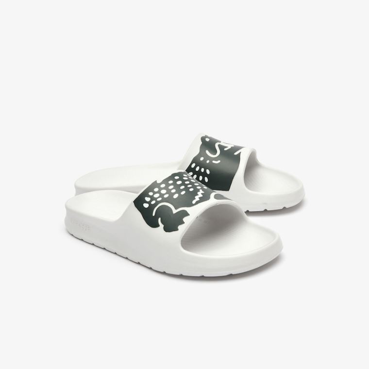 Lacoste x Ricky Regal Szintetikus Crocodile Slides Fehér Zöld | C9MNWldV